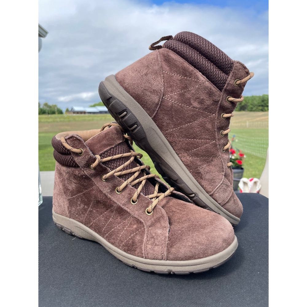 Duluth Trading Co Women 7.5 Brown Suede Leather Hiking Ankle Boots 39703